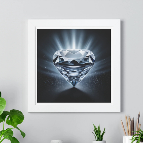 Framed Poster - Candle in a Gem Photorealistic AI Image White Frame
