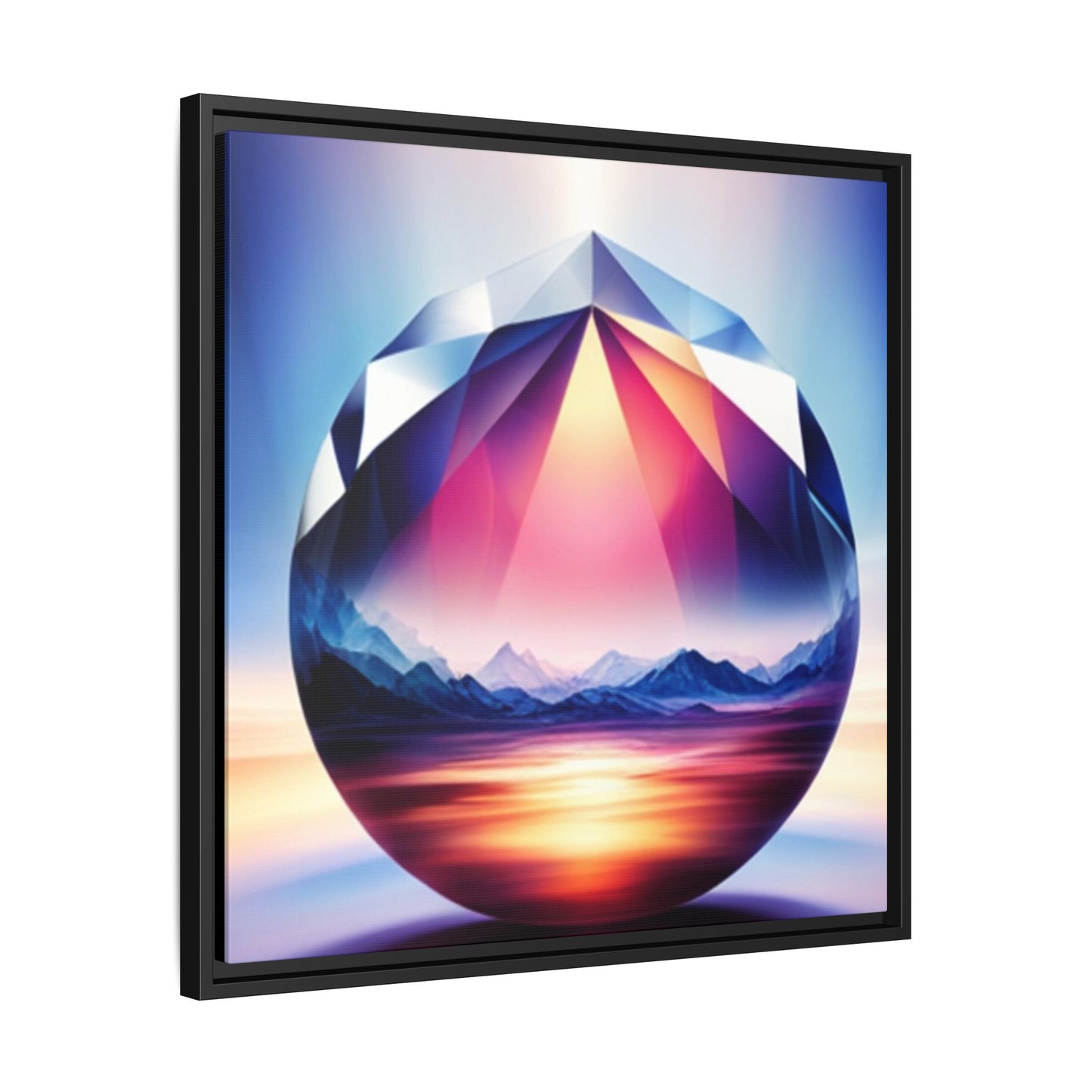 Framed Canvas Print, Landscape Inside a Gem, Digital Art