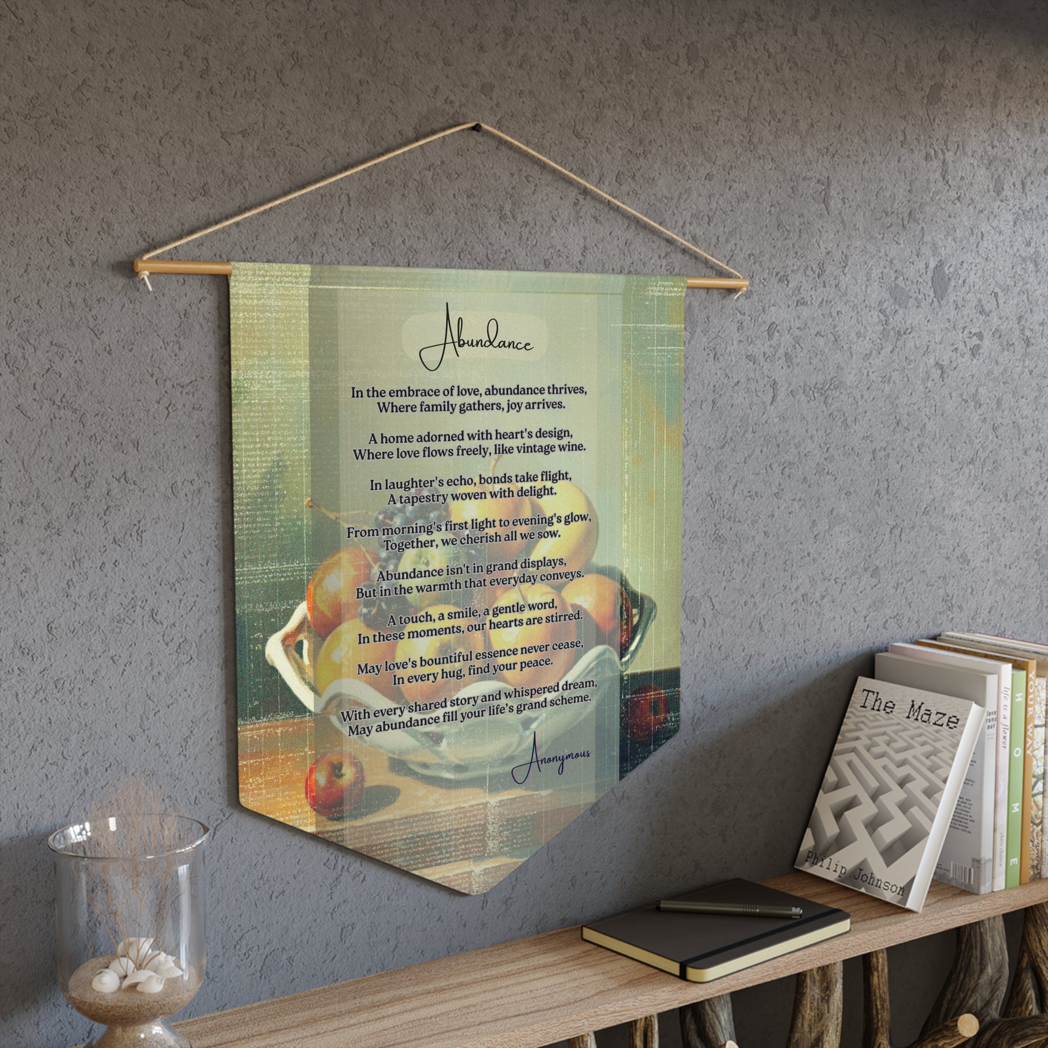 Inspirational Pennant Banner, Abundance Wall Decor, Gift