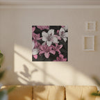 Pink & White Lily Matte Canvas Wall Art — Floral Stretched Canvas Print
