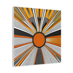 Sunburst Abstract Canvas Art — Orange Black Radiant Wall Decor