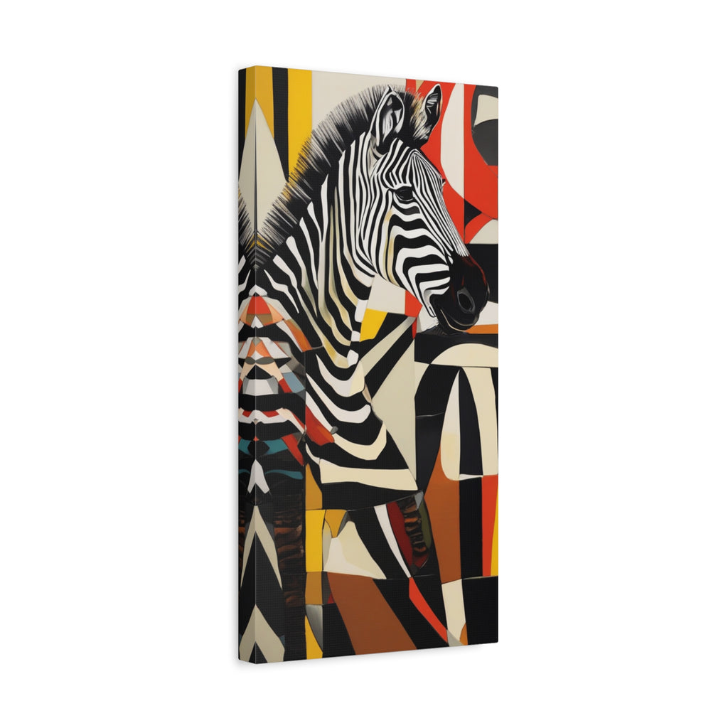 Abstract Maximalist Zebra African Safari Wall Art Print on Canvas