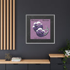 Framed Matte Canvas Print —Mediterranean 'Culture • Cuisine' Abstract Purple Poster Art