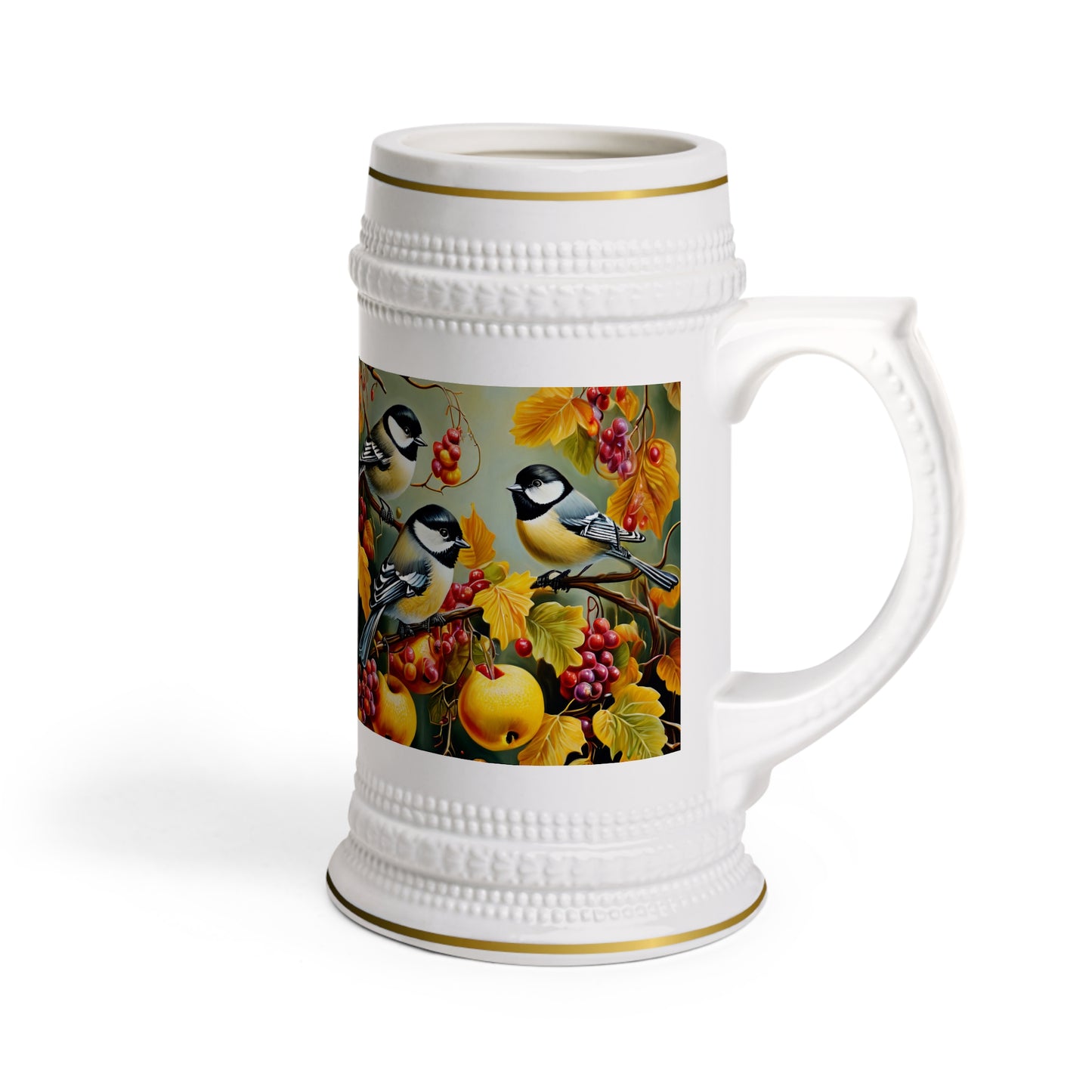 Stein Mug - Chickadees Canadian Wilderness Art Beer Mug Decorative