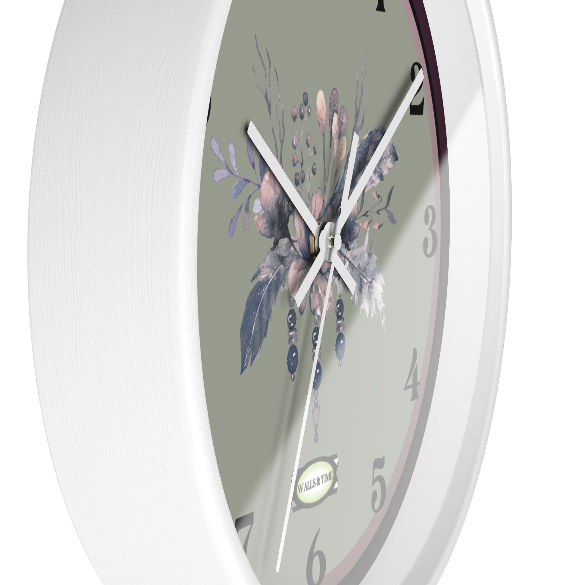 Botanical Vintage Wall Clock — Floral Bouquet Timepiece for Living Room & Kitchen