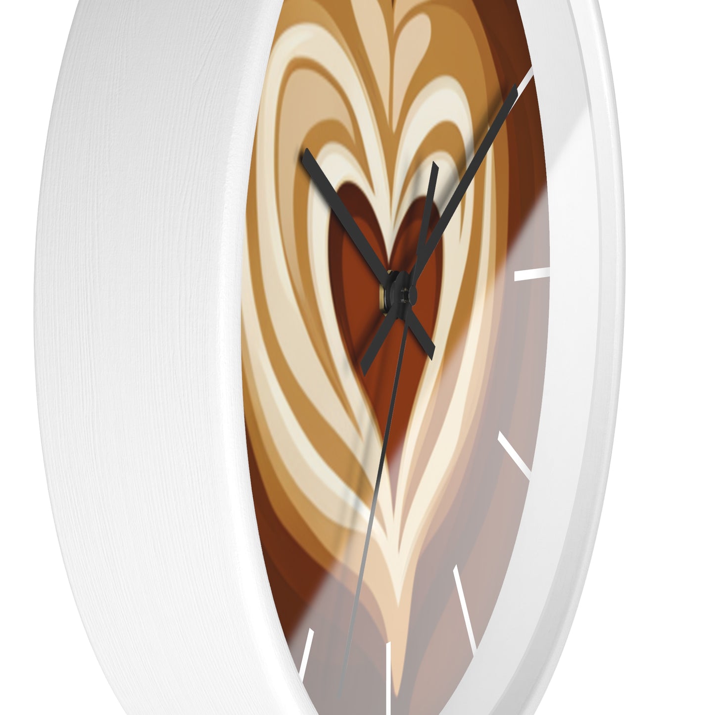 Coffee Espresso Kitchen Wall Clock 10 Inch Round Silencing Mechanism