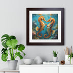 Framed Poster Seahorses in Love