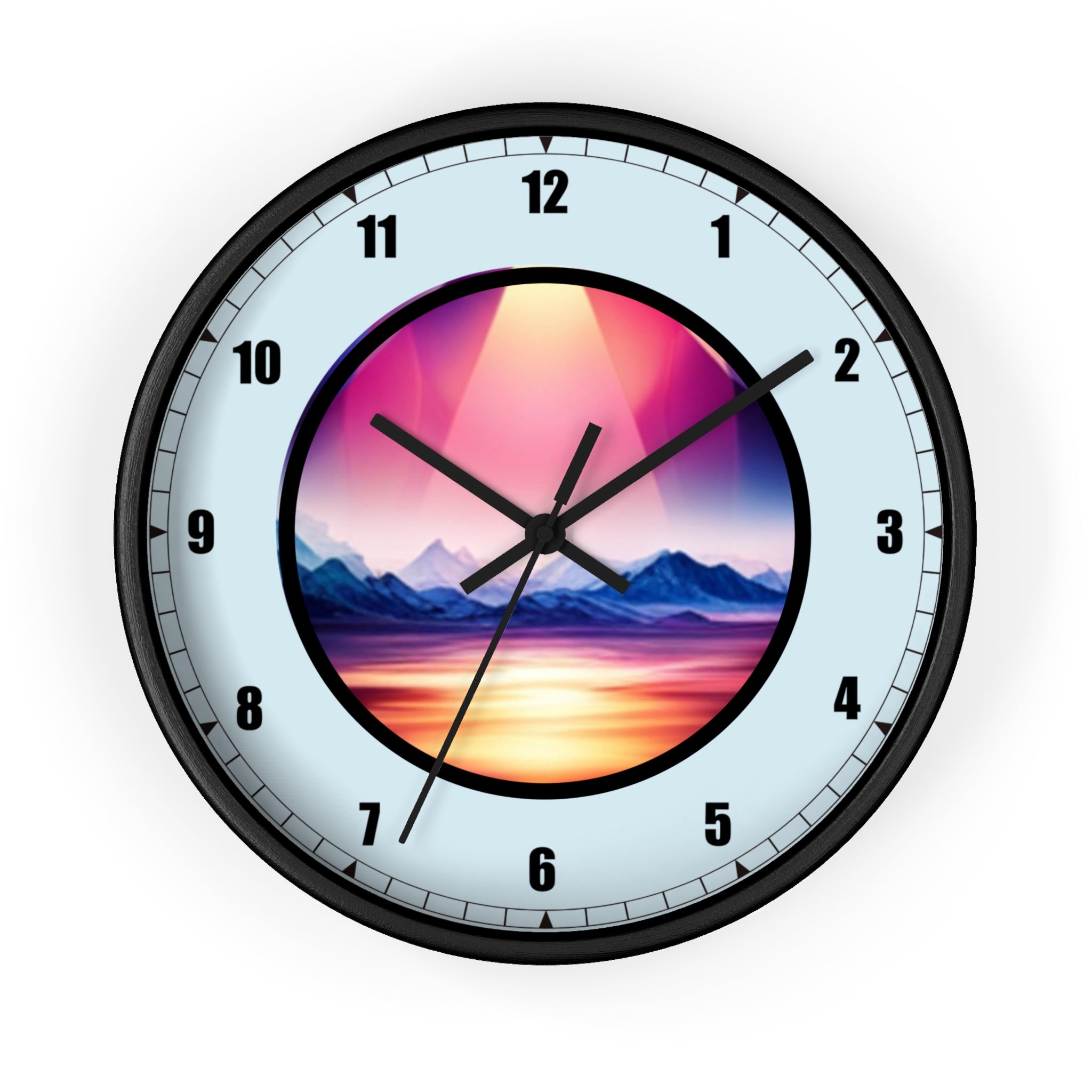 Cool Serenity, 10" Round SILENT Art Wall Clock, No Numerals