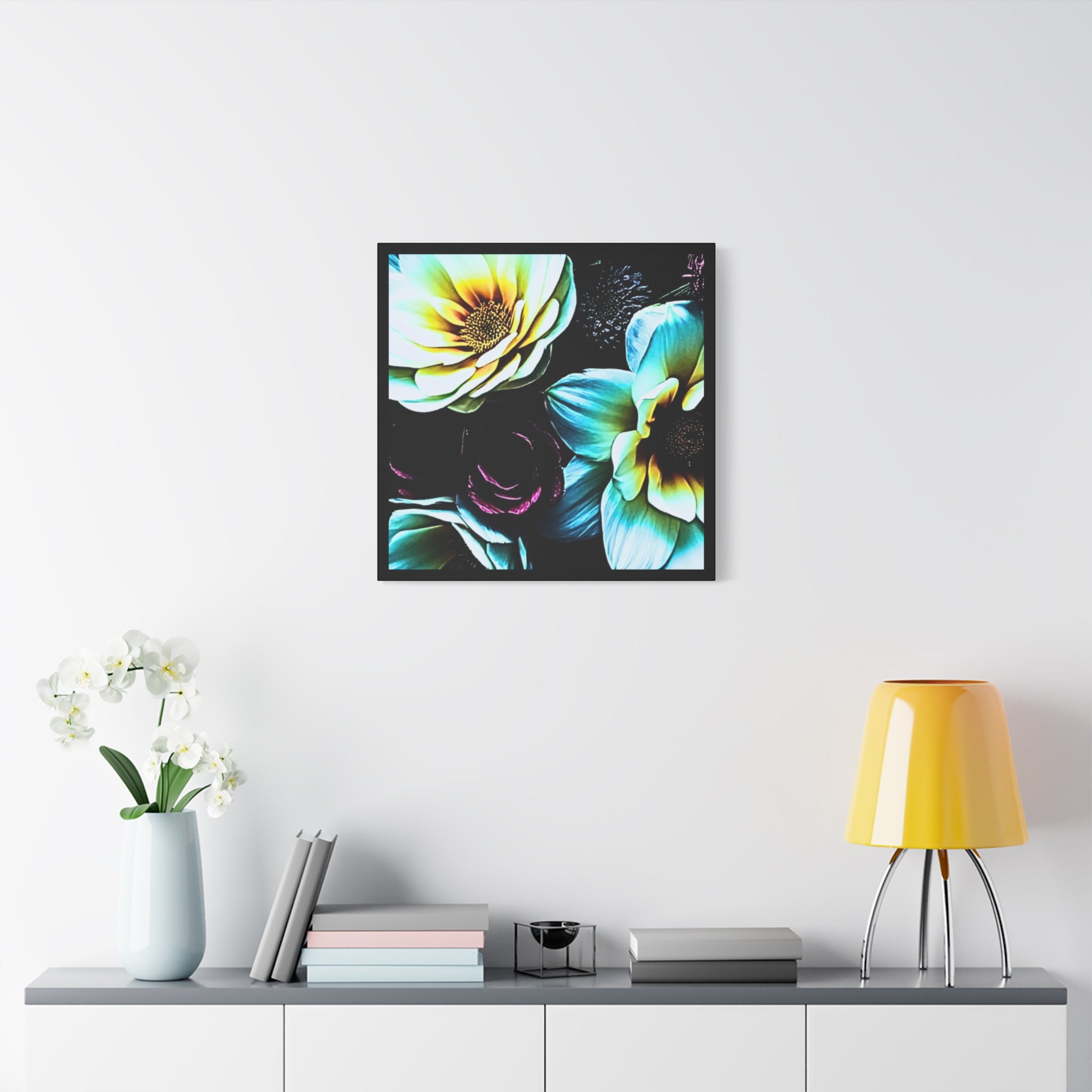 Unframed Canvas Art Print, Moody Botanicals Wall Art black border print