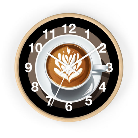 Espresso Wall Clock with Numbers, Coffee Lover's Clock, Unique Kitchen Decor, Cafe Wall Art, Gift for Barista, Coffee Shop Decor