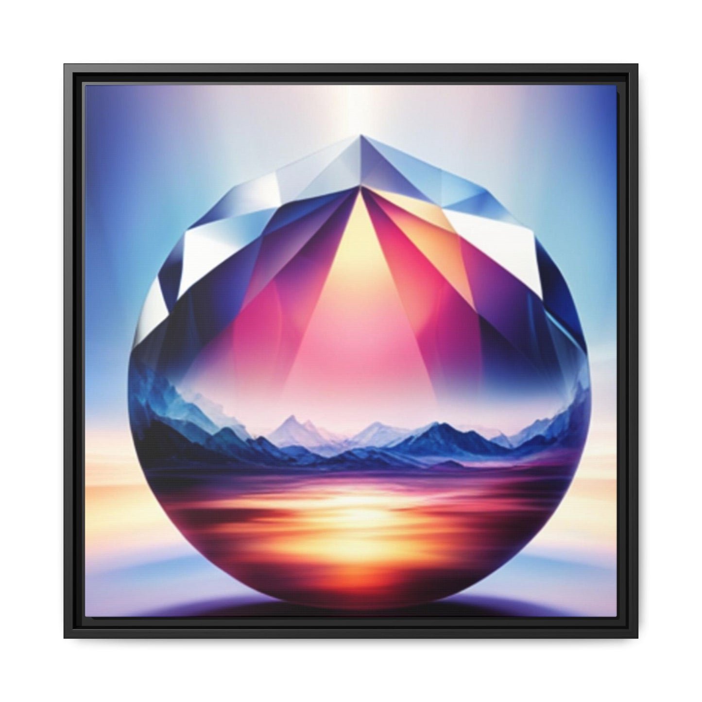 Framed Canvas Print, Landscape Inside a Gem, Digital Art