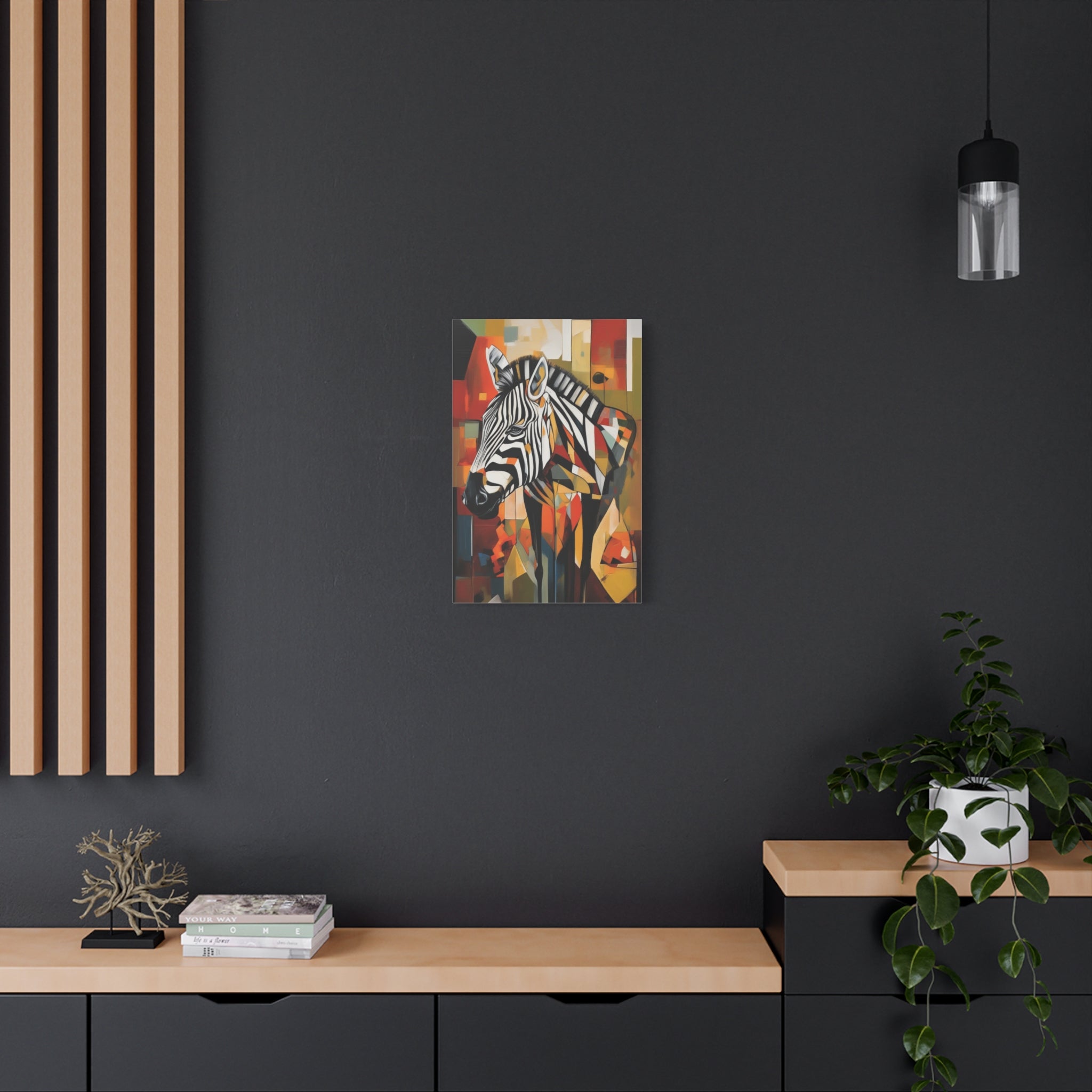 Unframed Canvas Art Print, Zebra Maximalist Wall Art