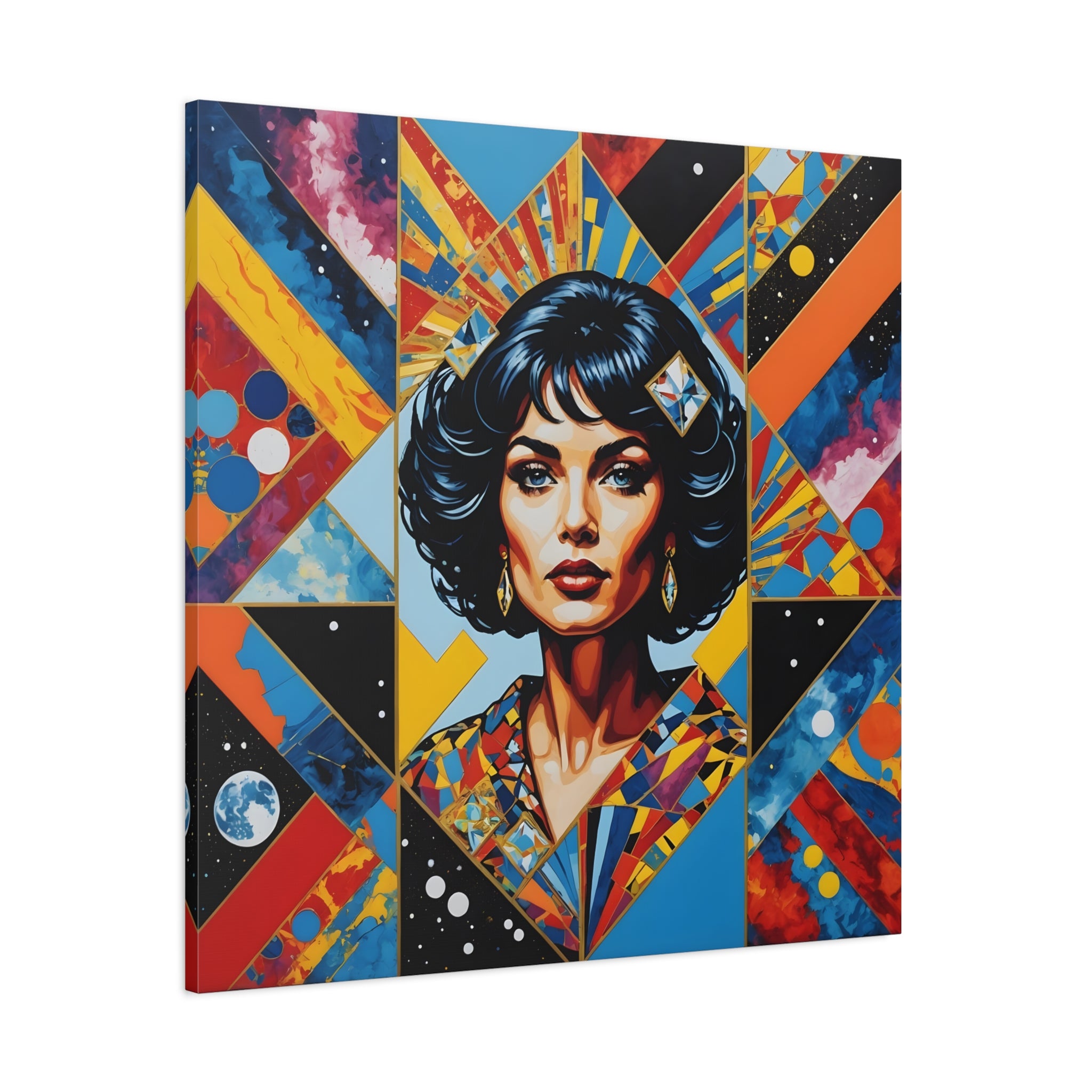 Red Blue Space Comic Vintage Collage Print, Gift for Him, Sci-Fi FanG