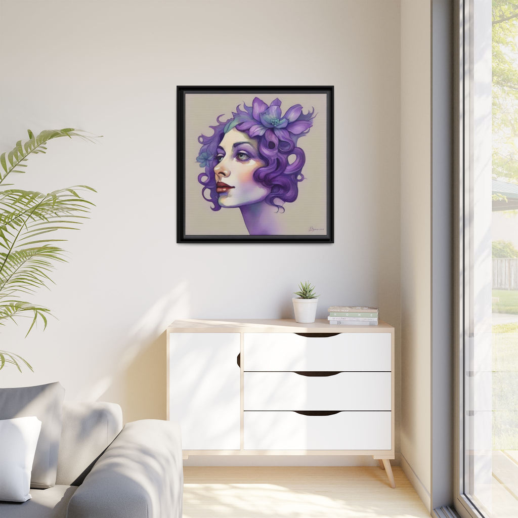Painterly Floral Portrait Framed Art Print