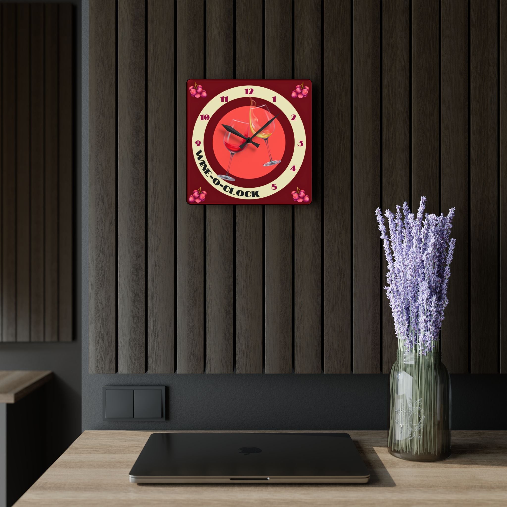 Wine O'clock 10.75" Square Wall Clock