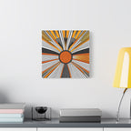 Sunburst Abstract Canvas Art — Orange Black Radiant Wall Decor