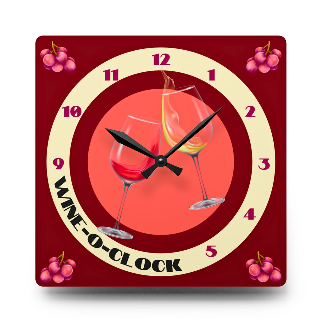 Wine O' Clock, Round Wall Clock, in 2 sizes