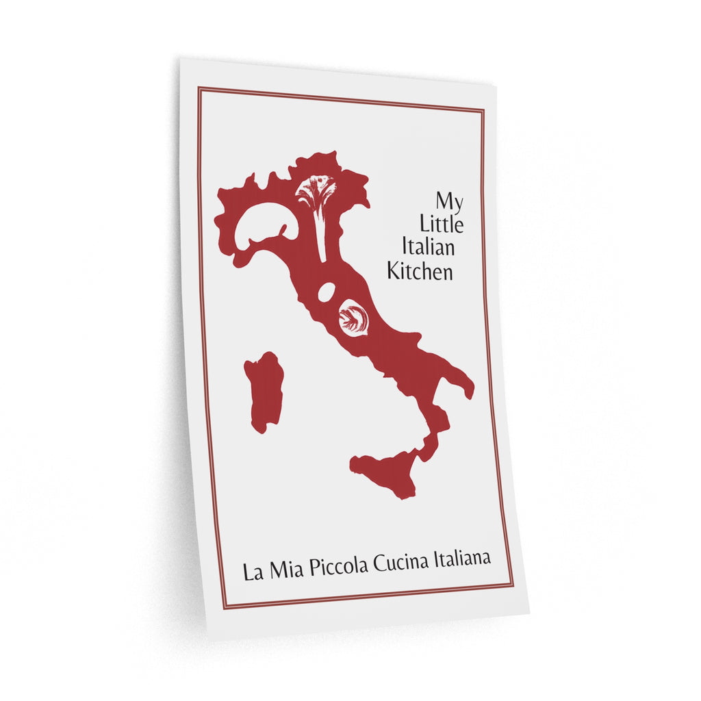 Italian Kitchen Wall Decal – 'My Little Italian Kitchen' Map of Italy Vinyl Sticker