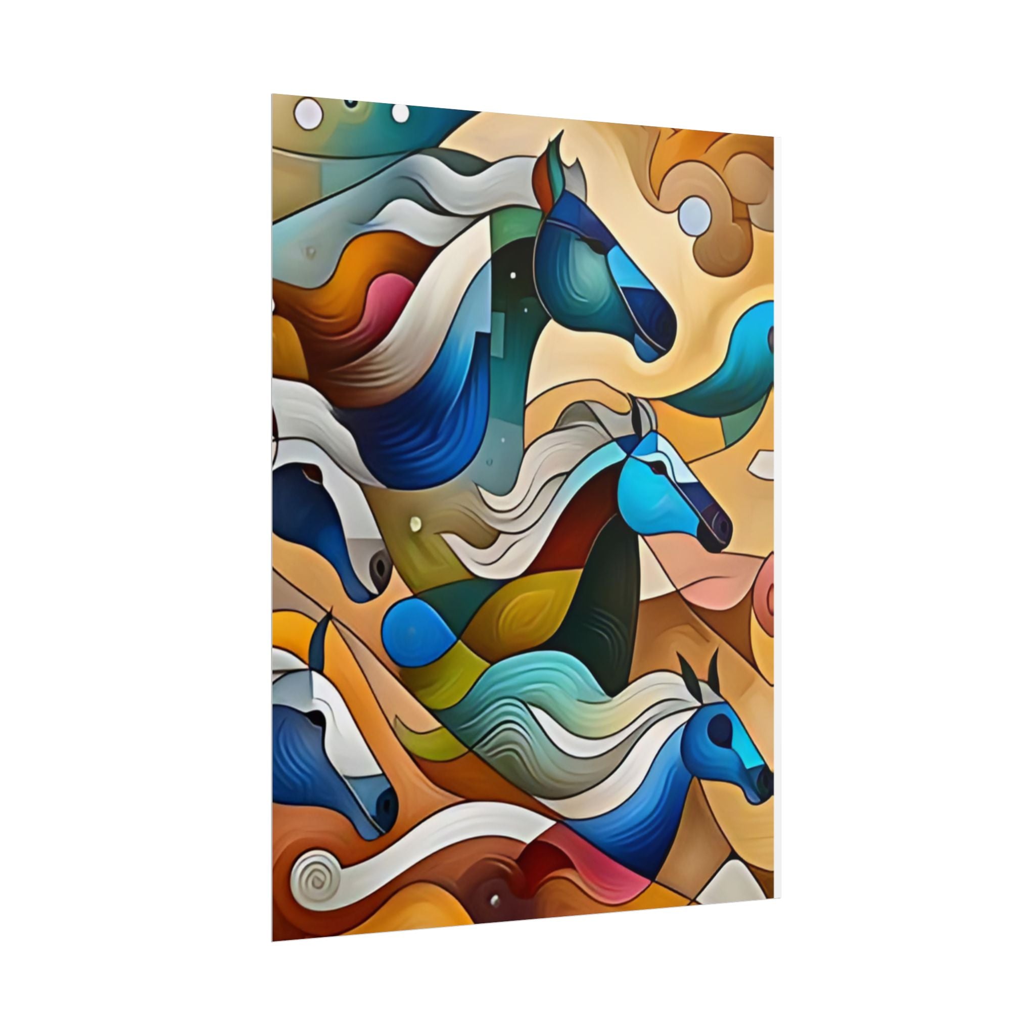 Jewel-Tone Horse Racing Poster — Rolled Unframed Prints (Multiple Papers & Sizes)
