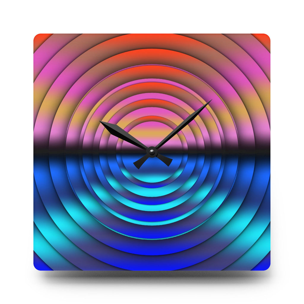 10.75" Square, Non-Numeric Decorative Metallic Wall Clock, Industrial Style Wall Art