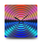 10.75" Square, Non-Numeric Decorative Metallic Wall Clock, Industrial Style Wall Art