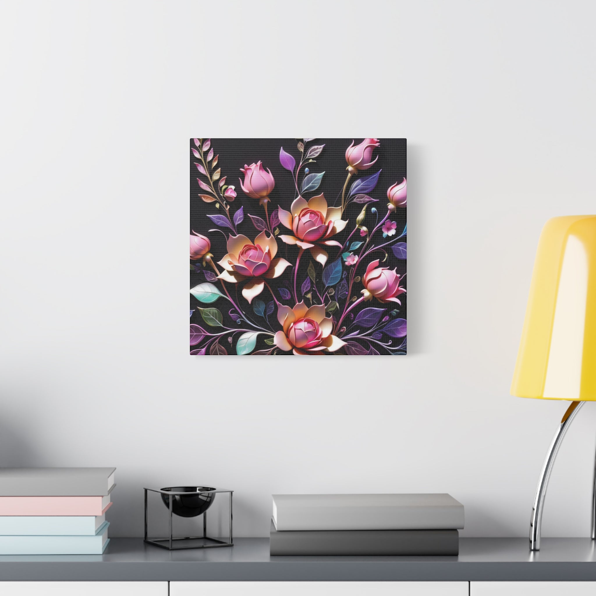 Metallic Floral 3D Canvas Print
