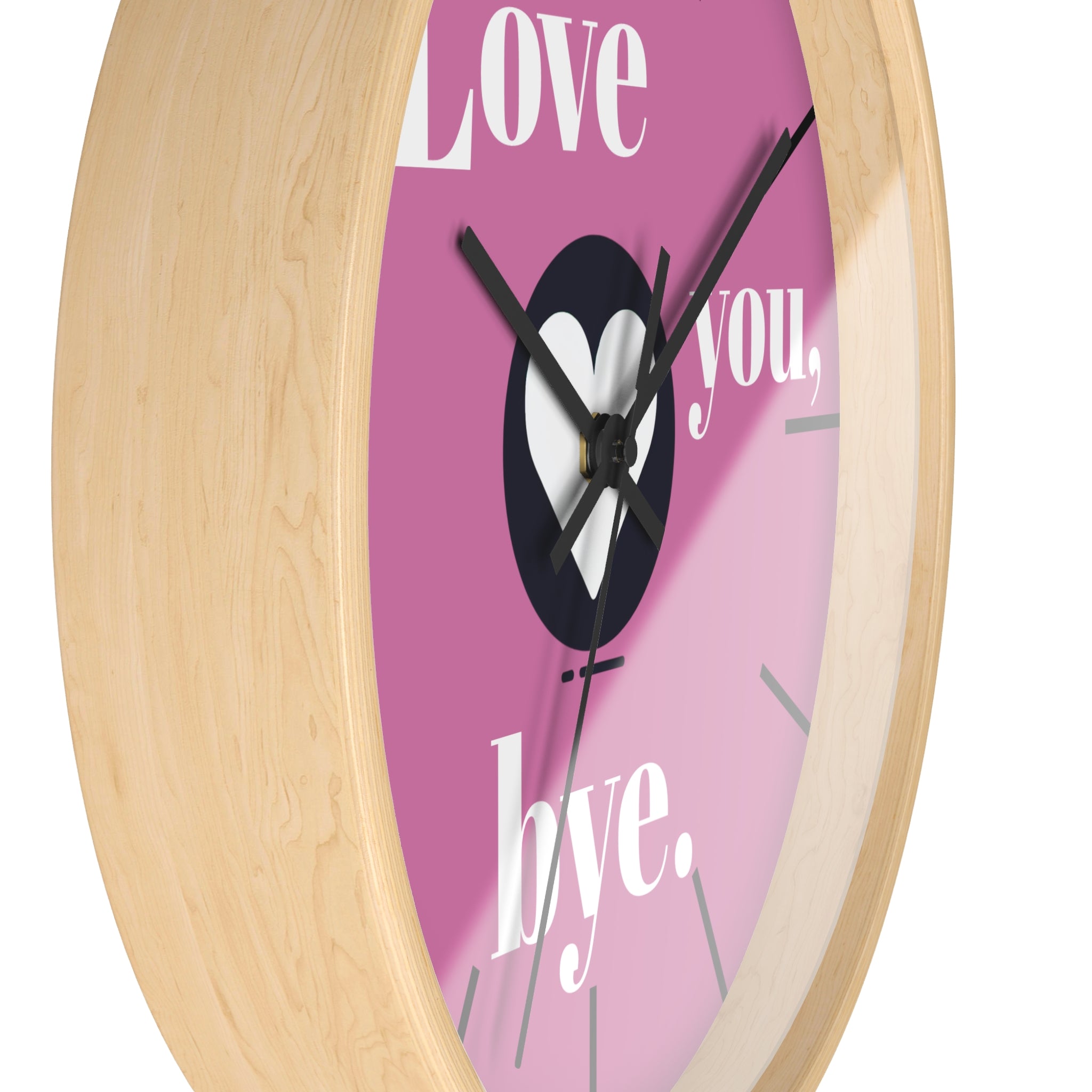 Wall Clock, Love You Bye, Romantic Home Decor, Cute Gift for Couples, Unique Anniversary Present, Bedroom Wall Art, Love Quote Decor,