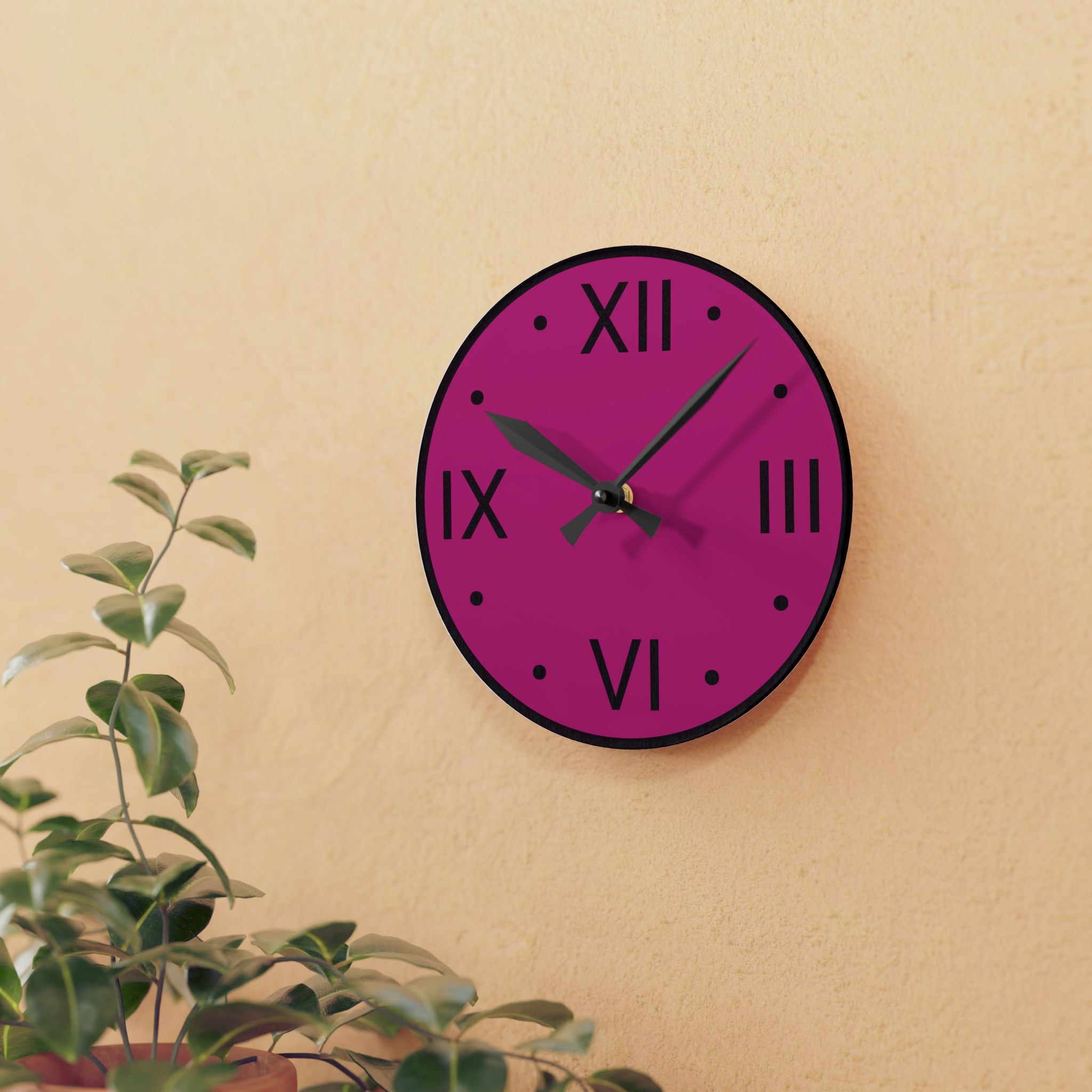 Pure Pink Acrylic Wall Clock