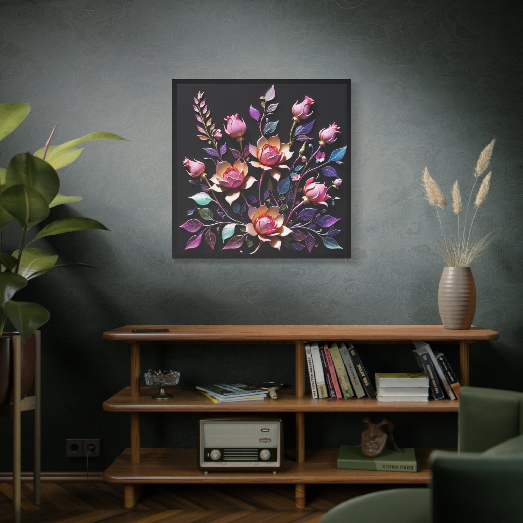 Metallic Floral 3D Canvas Print