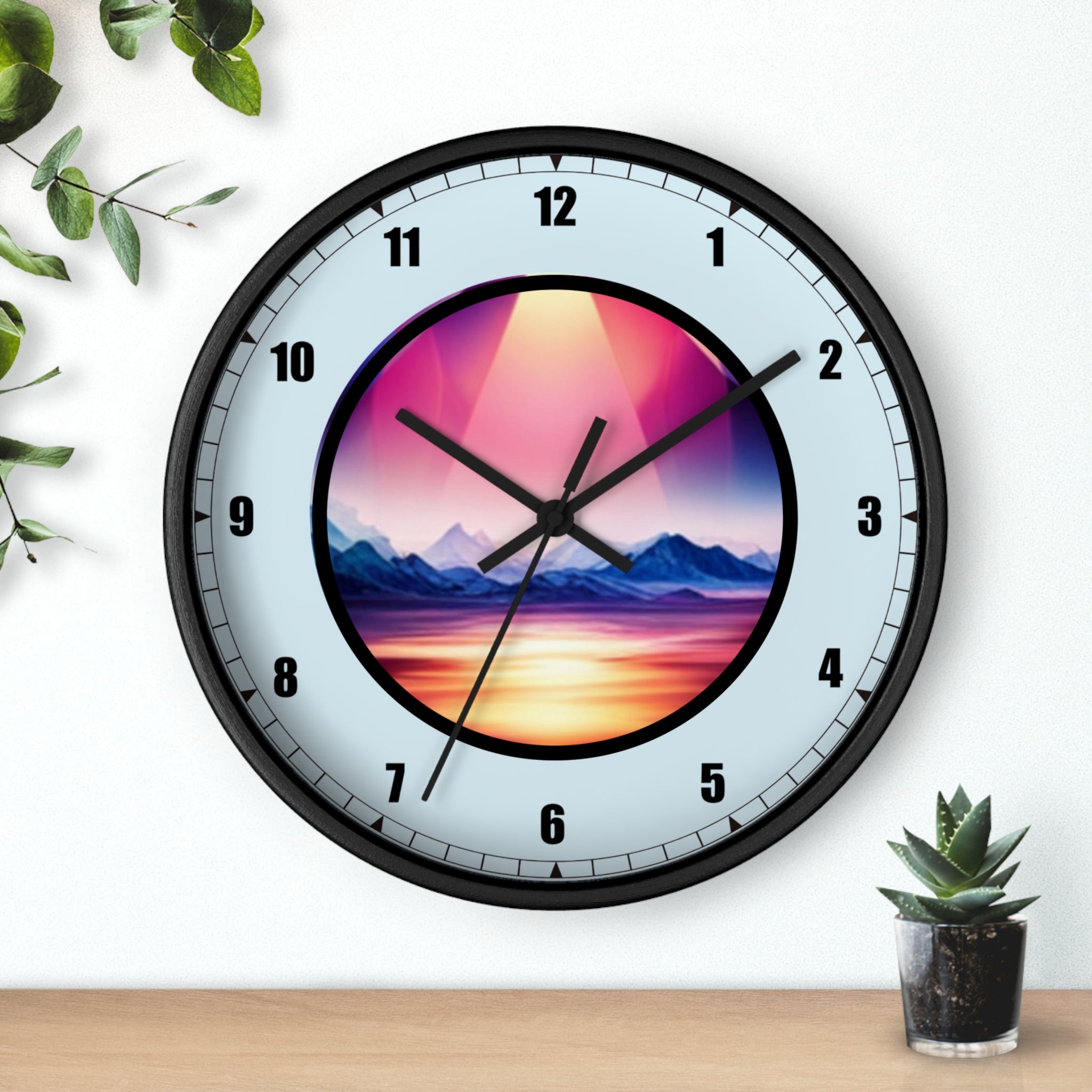 Cool Serenity, 10" Round SILENT Art Wall Clock, No Numerals