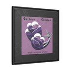 Framed Matte Canvas Print —Mediterranean 'Culture • Cuisine' Abstract Purple Poster Art