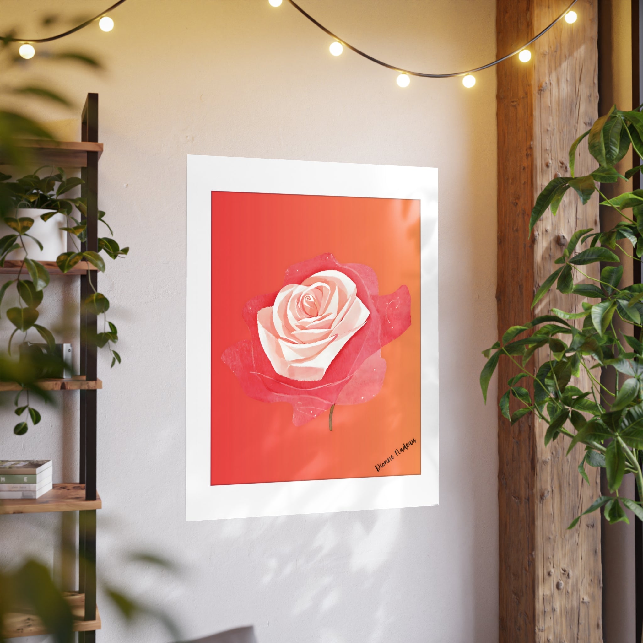 Red Rose Signed Digital Art Paper Poster