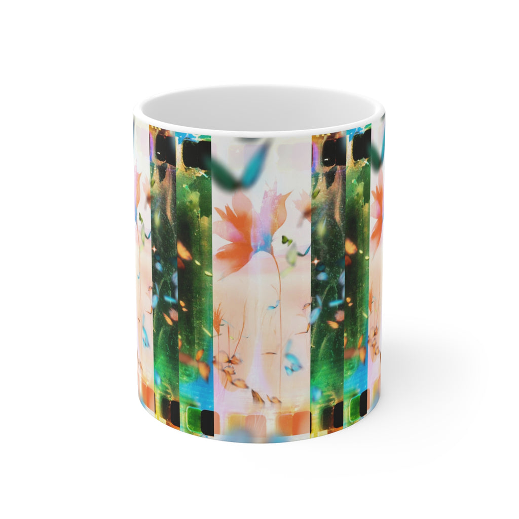Floral Mug, Pretty Abstract Design, Gift Coffee Cup, Mothers Day Present, Office Desk Decor
