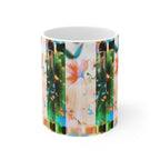 Floral Mug, Pretty Abstract Design, Gift Coffee Cup, Mothers Day Present, Office Desk Decor