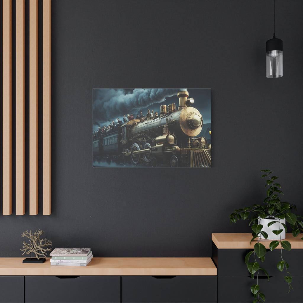 Vintage Train Canvas Print, Lyrically Influenced Art, Riders on the Storm