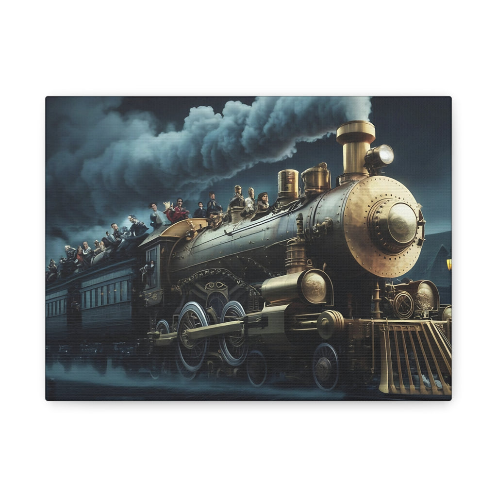 Vintage Train Canvas Print, Lyrically Influenced Art, Riders on the Storm