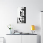 Construction Workers on Scaffolding Matte Stretched Canvas Print