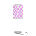 Pink Checkered Side Rable Lamp