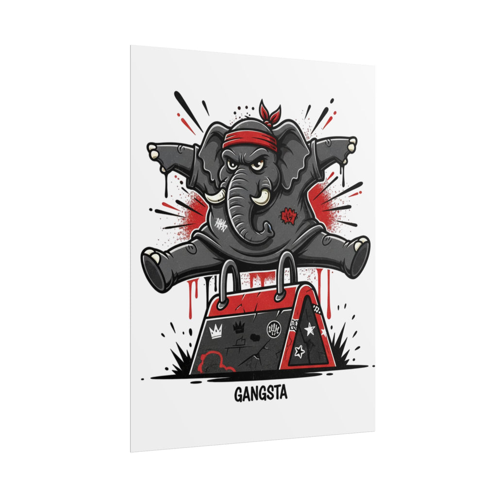 Gangsta Gymnastics Elephant Poster — Fun Motivational Wall Art for Kids & Teens
