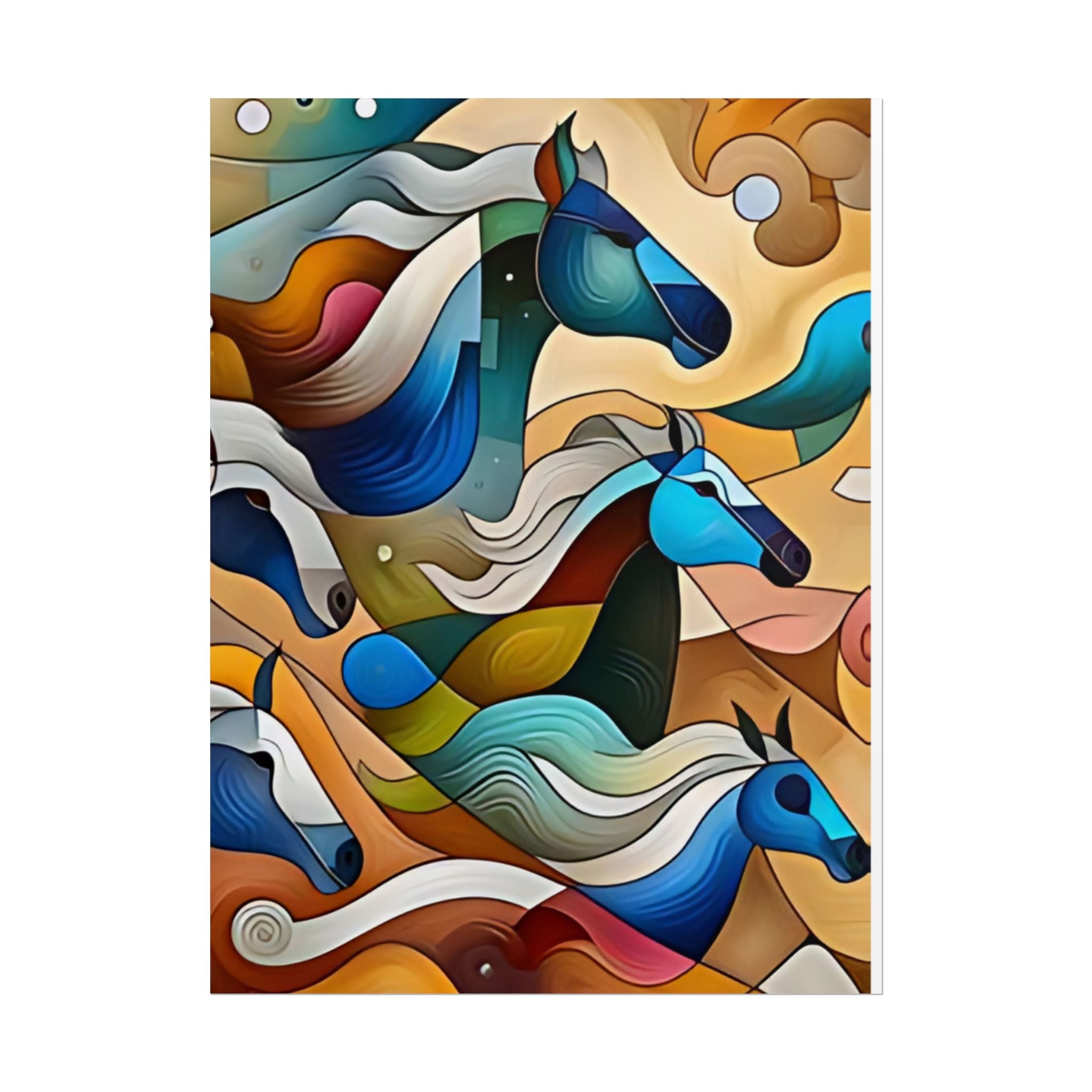 Jewel-Tone Horse Racing Poster — Rolled Unframed Prints (Multiple Papers & Sizes)