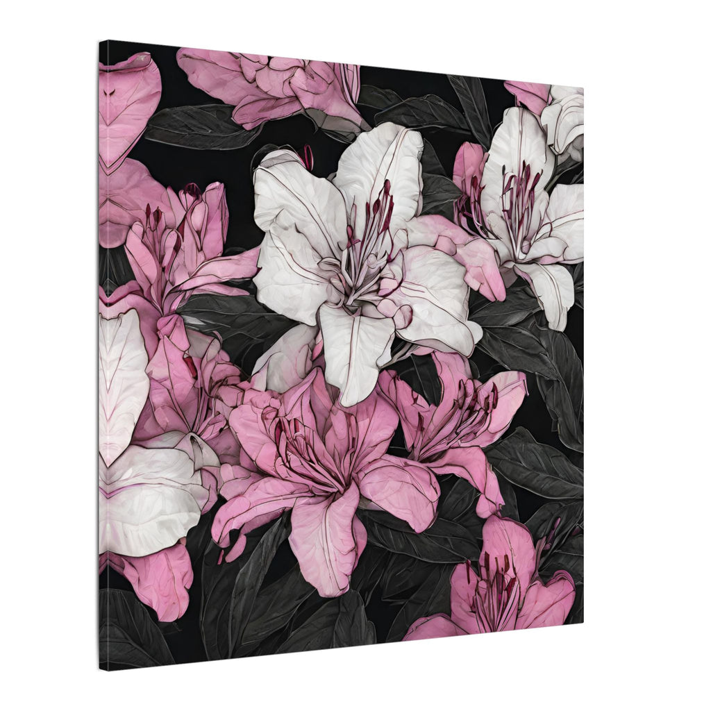 Pink & White Lily Matte Canvas Wall Art — Floral Stretched Canvas Print