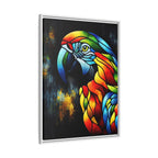Mosaic Style Parrot Framed Canvas Art Print