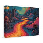 Vibrant Retro Landscape Canvas Print - Bohemian Wall Art