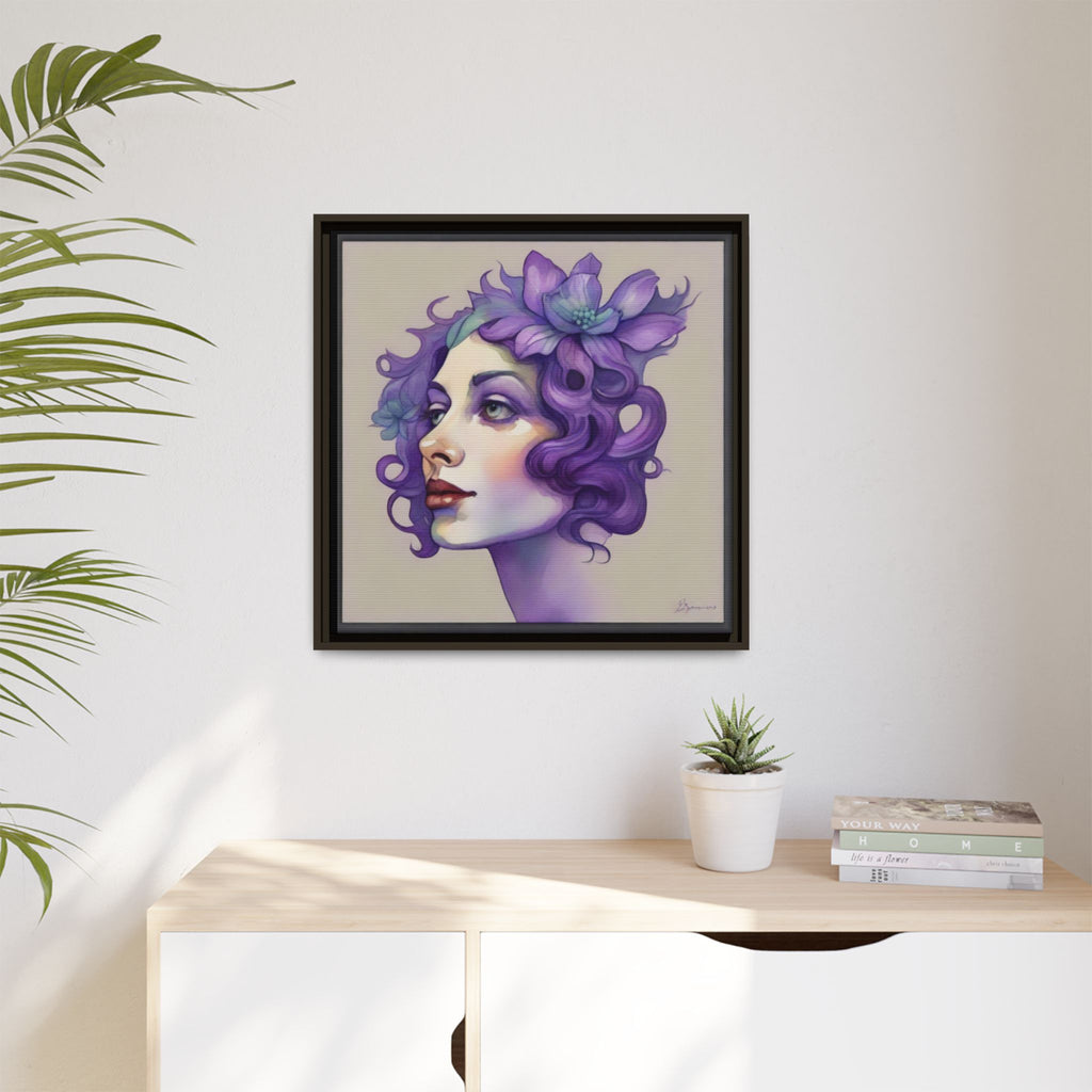 Painterly Floral Portrait Framed Art Print