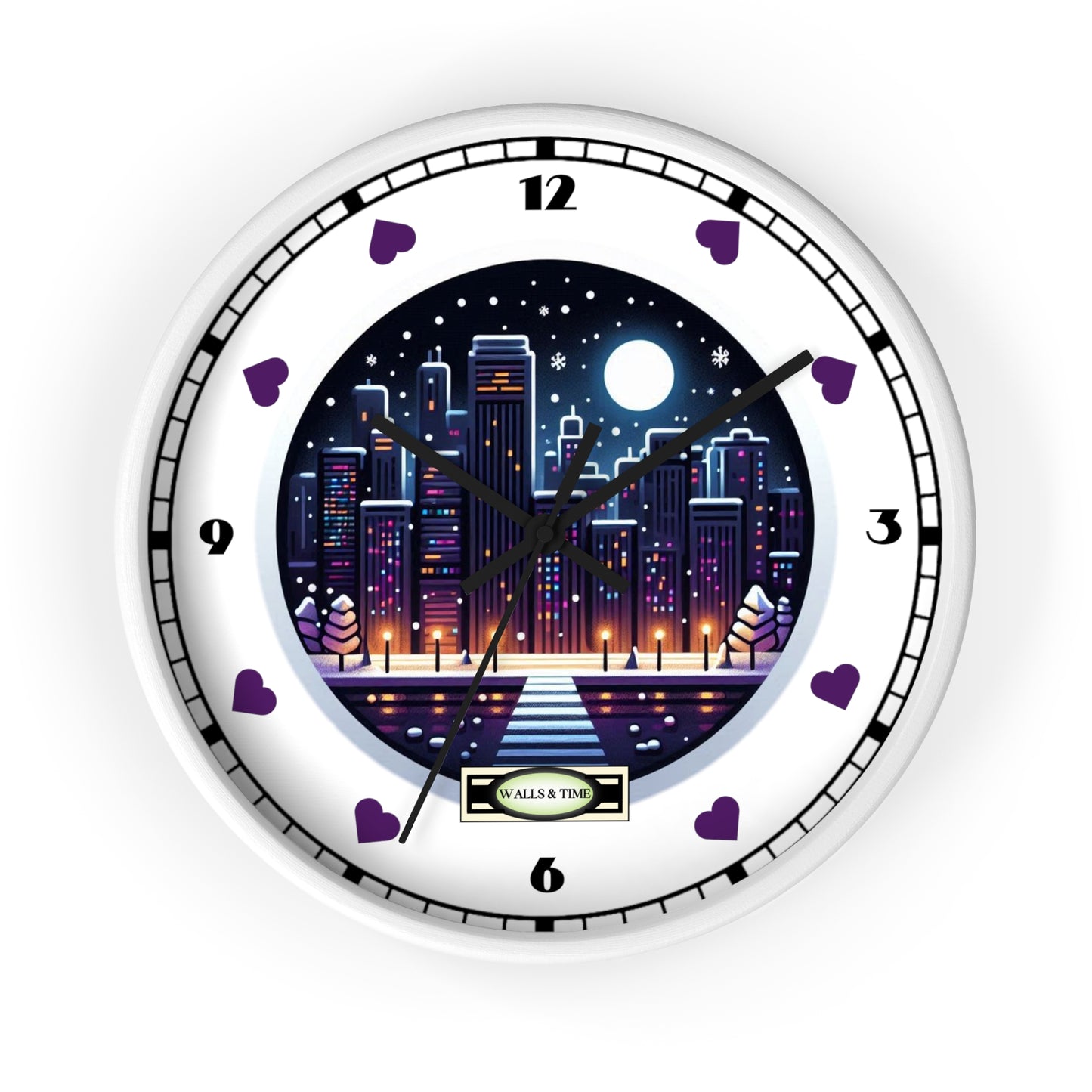 Cityscape Wall Clock - 10" Round Silencing Mechanism