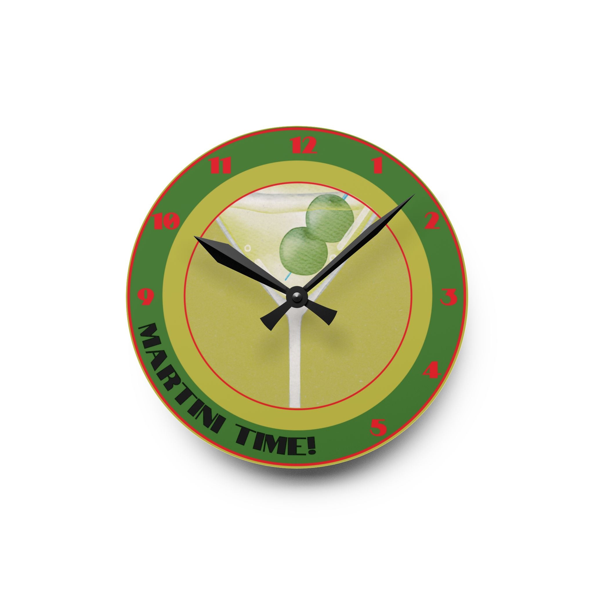 Martini Time Acrylic Wall Clock