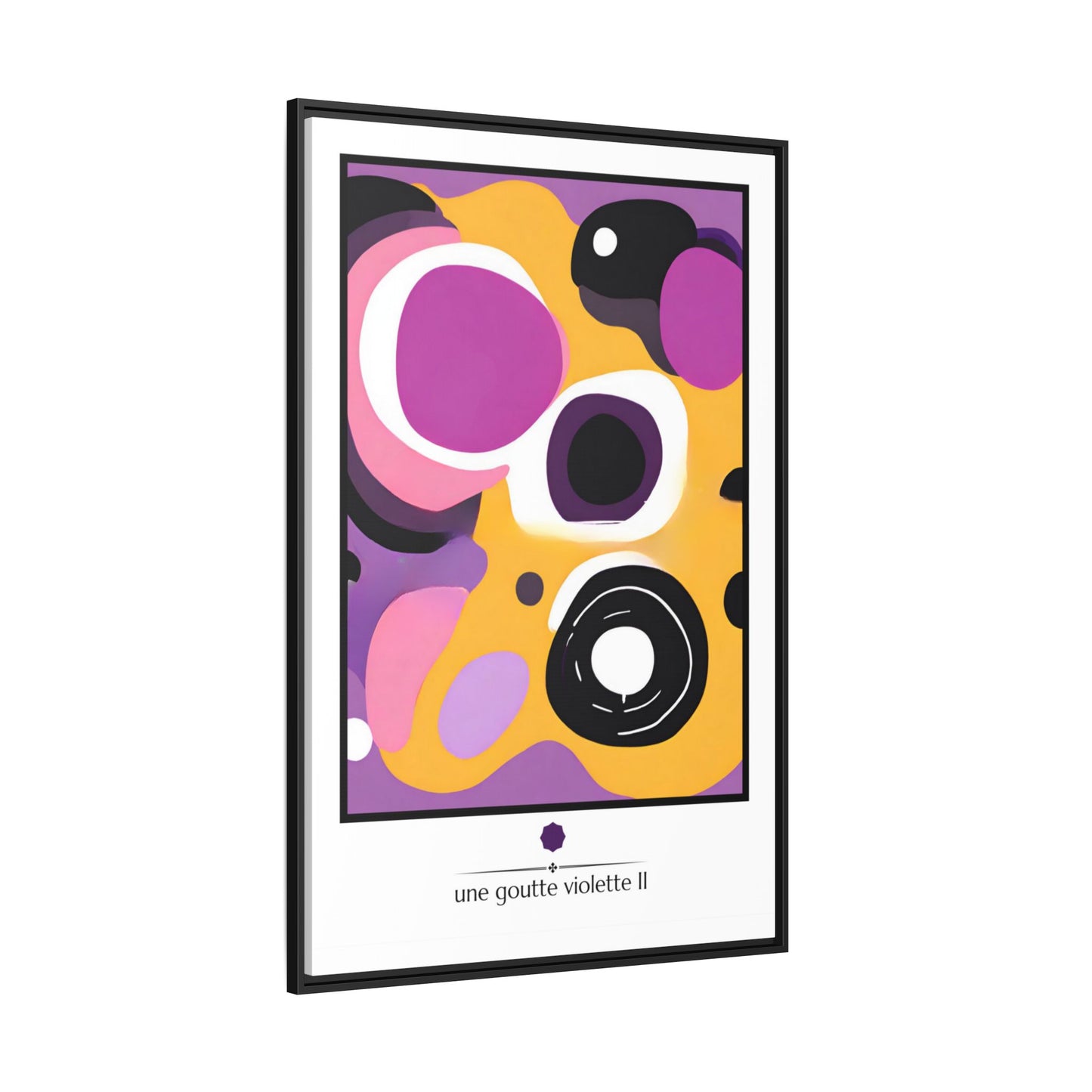 Framed Canvas Art Print, "Une Goutte Violette II" Purple Blob ArtPart 2 of 3