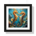 Framed Poster Seahorses in Love