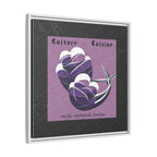 Framed Matte Canvas Print —Mediterranean 'Culture • Cuisine' Abstract Purple Poster Art