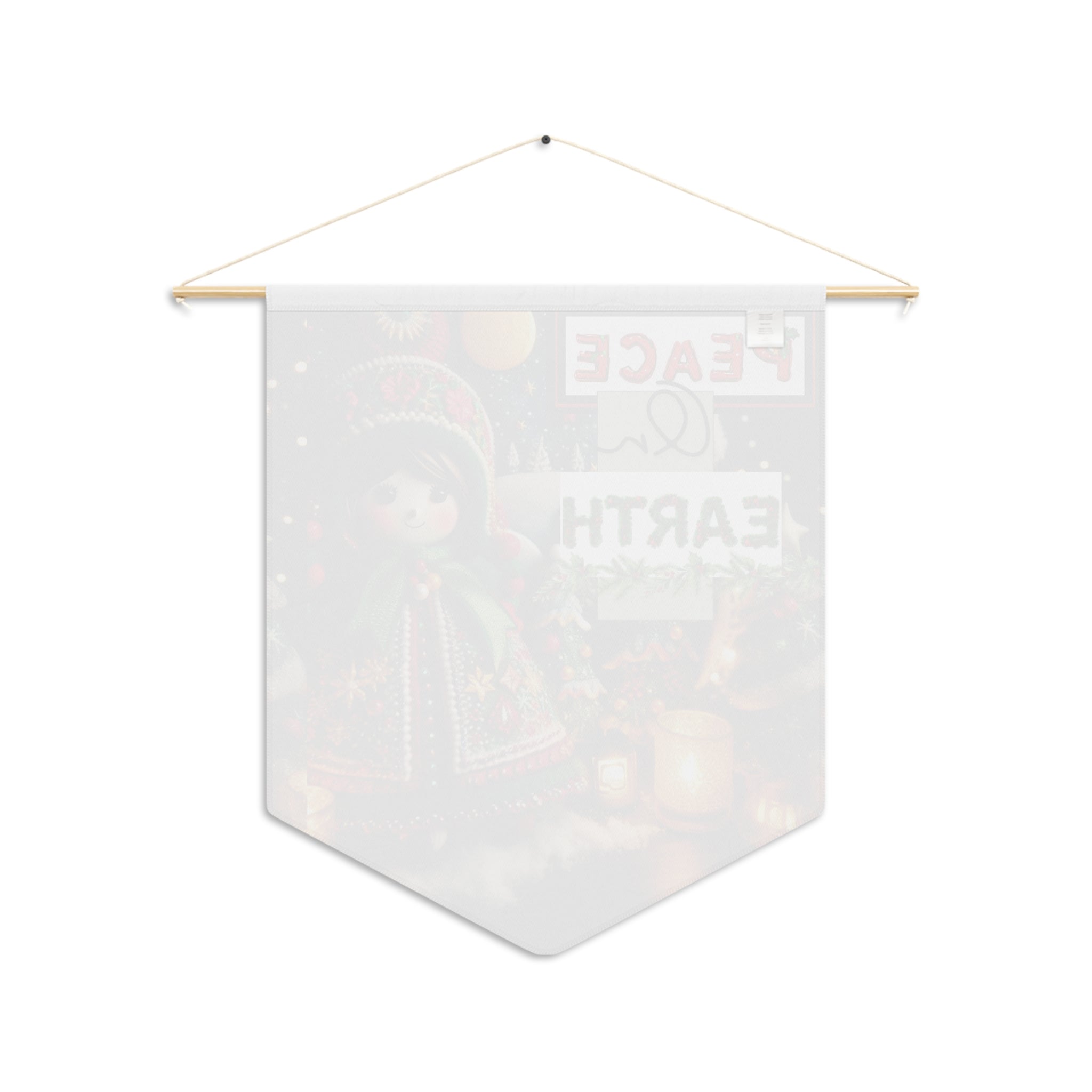 Christmas Wall Hanging, Traditional Ukrainian Doll Pennant, Peace on Earth